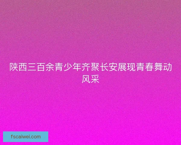 陕西三百余青少年齐聚长安展现青春舞动风采